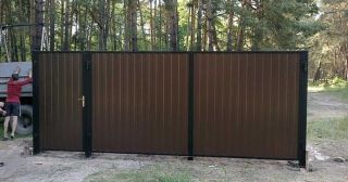 Купить распашные ворота из профнастила Волхов, цена от 2796 руб.